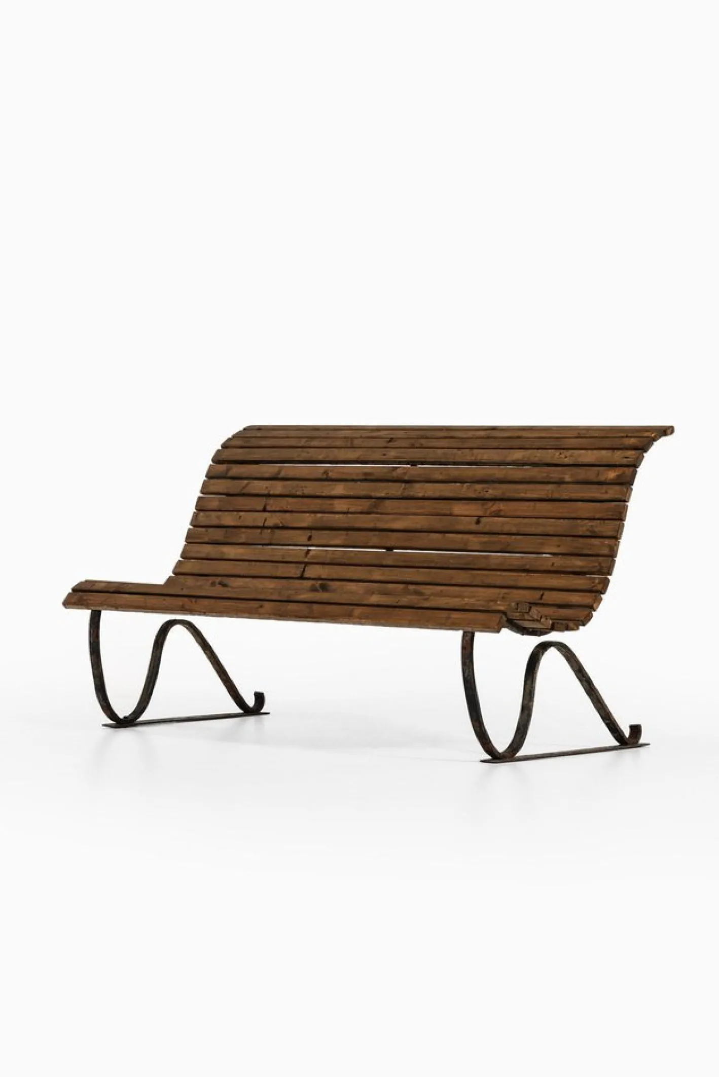 Gartensofa aus Gusseisen & Holz, 1940er