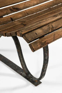 Gartensofa aus Gusseisen & Holz, 1940er