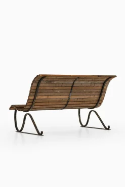 Gartensofa aus Gusseisen & Holz, 1940er
