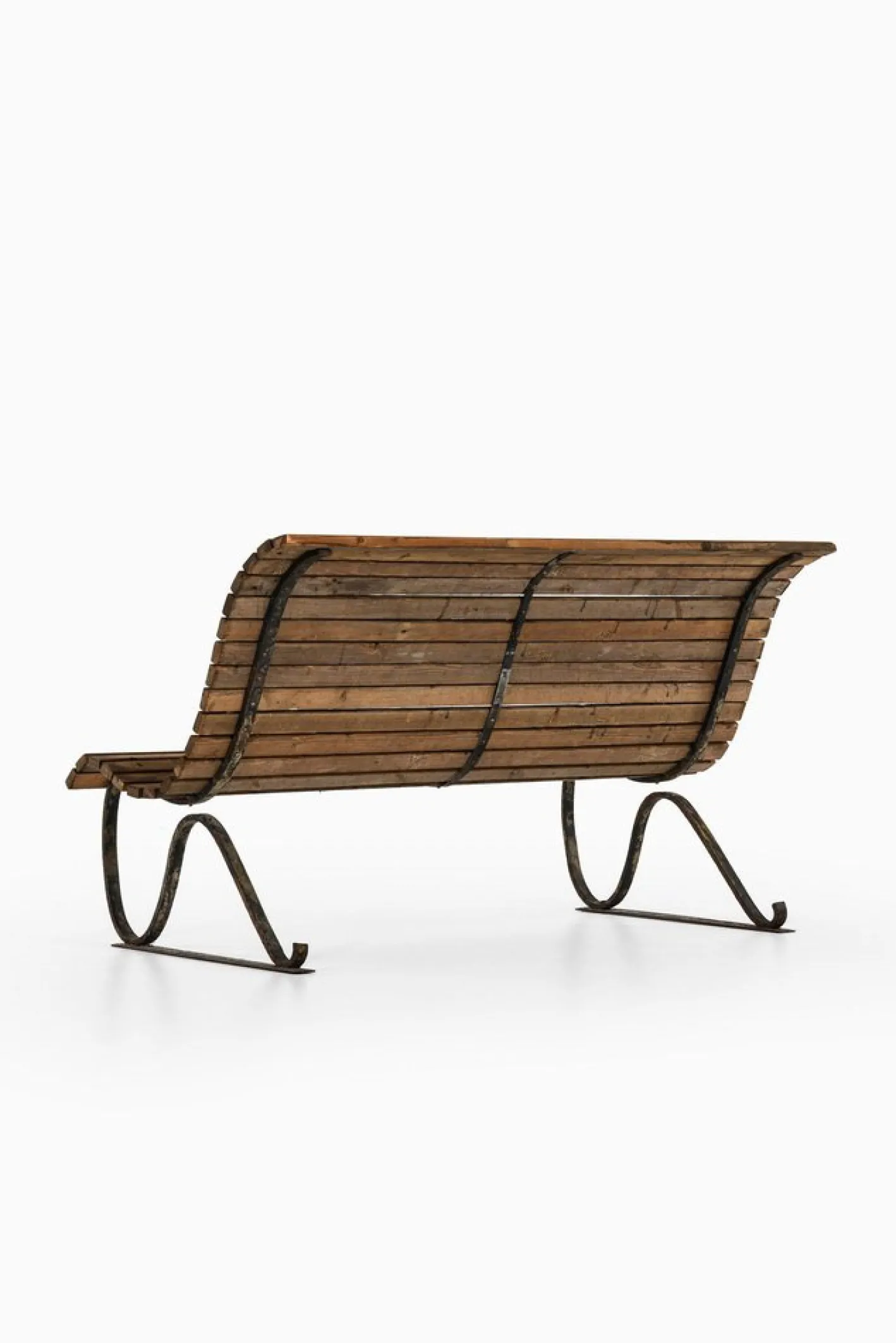 Gartensofa aus Gusseisen & Holz, 1940er