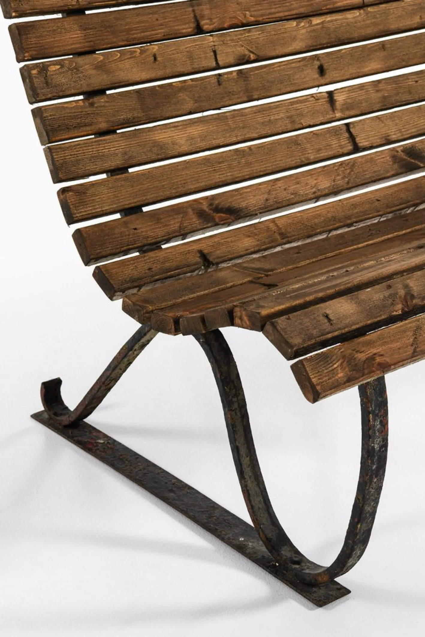 Gartensofa aus Gusseisen & Holz, 1940er