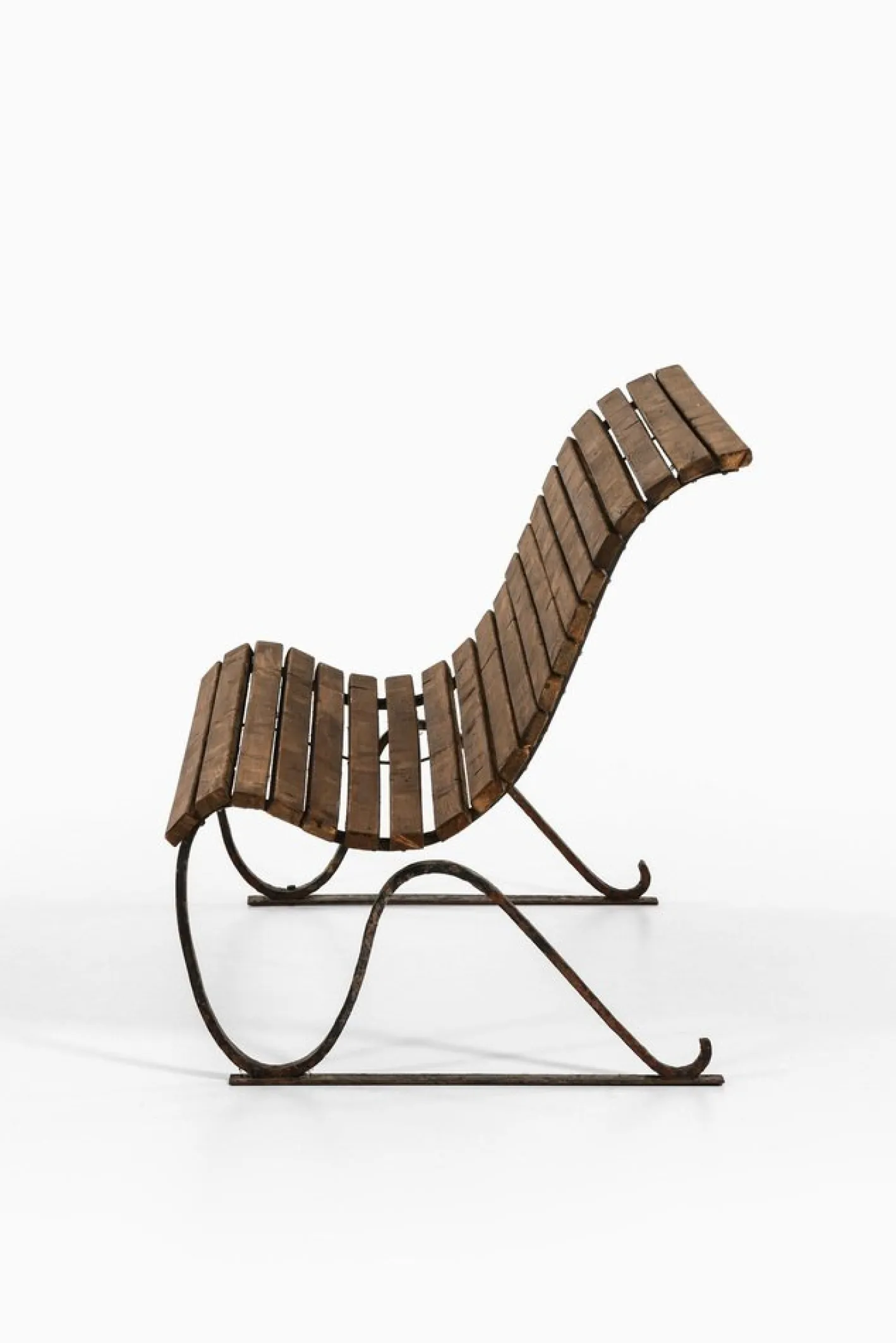 Gartensofa aus Gusseisen & Holz, 1940er
