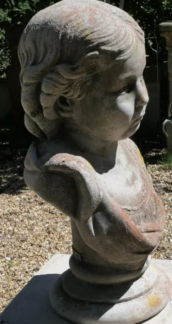 Gartenstatue mit Kopf- und Schulterbüste eines jungen Mädchens, 1950