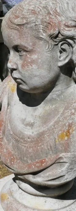 Gartenstatue mit Kopf- und Schulterbüste eines jungen Mädchens, 1950