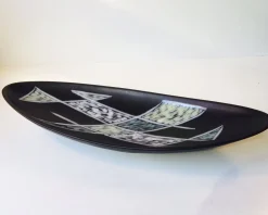 Gebogene Modernistische Burgundia Schale von Svend Aage Holm-sorensen für Soholm, 1950er