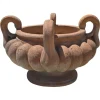 Gelappter italienischer Krater aus Terrakotta mit Griffen, 1950