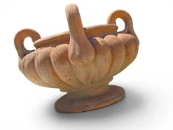 Gelappter italienischer Krater aus Terrakotta mit Griffen, 1950