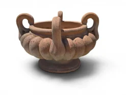 Gelappter italienischer Krater aus Terrakotta mit Griffen, 1950