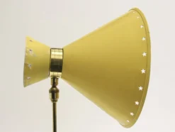 Gelbe Diabolo Wandlampe mit Gelenk von Rene Mathieu für Lunel, 1950er
