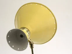 Gelbe Diabolo Wandlampe mit Gelenk von Rene Mathieu für Lunel, 1950er