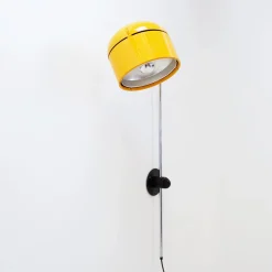 Gelbe Space Age Wandlampe von Arnold Berges für Staff Germany, 1970er