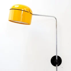 Gelbe Space Age Wandlampe von Arnold Berges für Staff Germany, 1970er