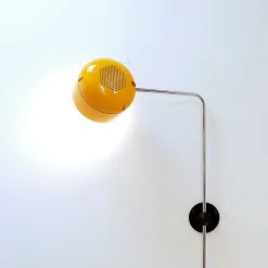 Gelbe Space Age Wandlampe von Arnold Berges für Staff Germany, 1970er