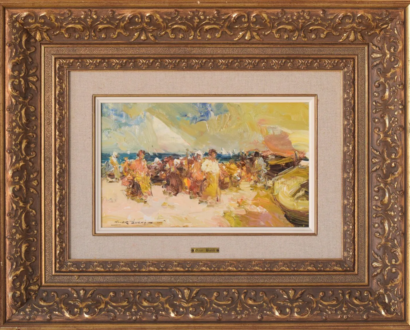 Gemälde der Strandszene von Luis Giner Bueno