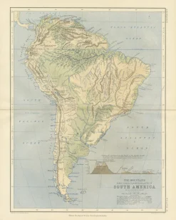 Geologische Karte der südamerikanischen Berge und Täler von AK Johnston, 1852