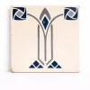 Geometrische Jugendstil Jugendstil Somag Keramikfliesen von Meissen, 1890er, 2er Set