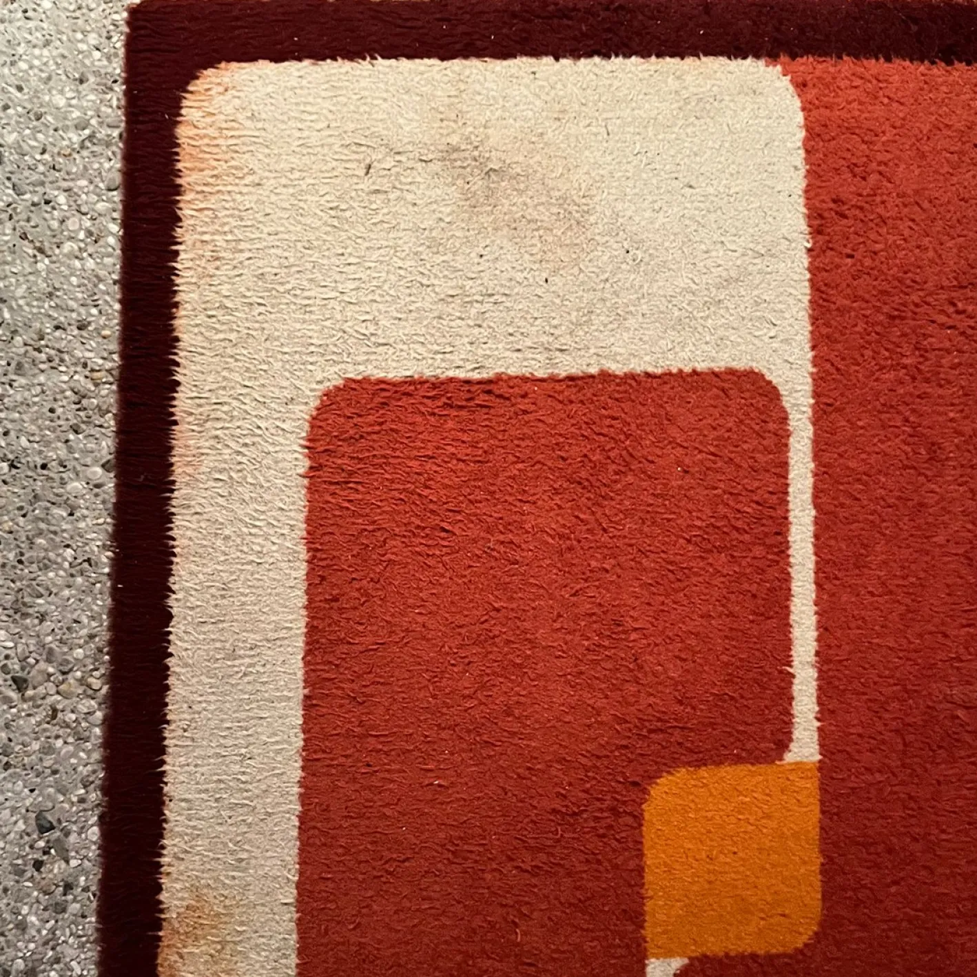 Geometrischer Teppich in Orange, 1970er