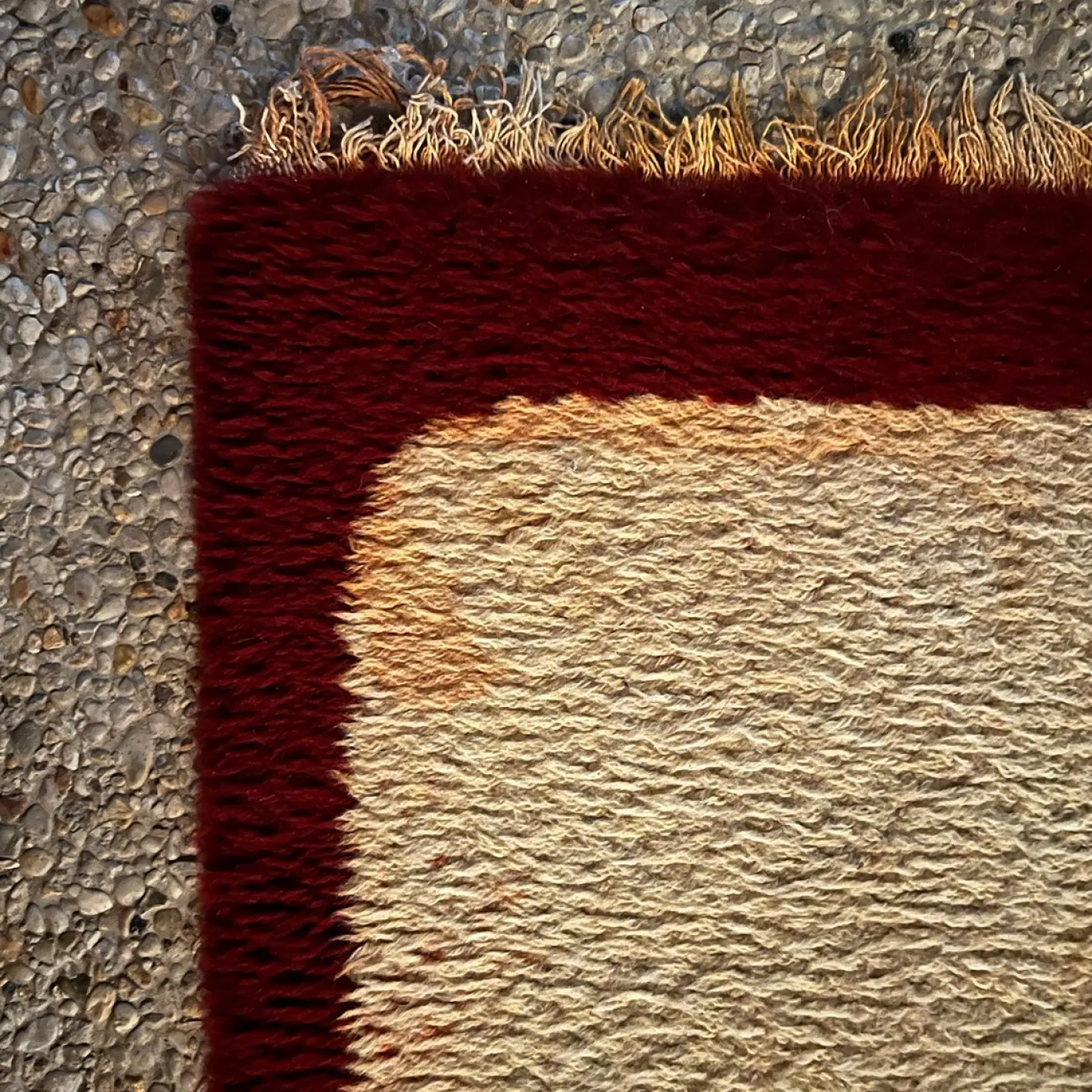 Geometrischer Teppich in Orange, 1970er