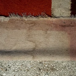 Geometrischer Teppich in Orange, 1970er