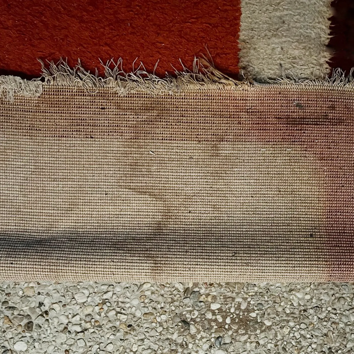Geometrischer Teppich in Orange, 1970er