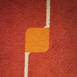Geometrischer Teppich in Orange, 1970er