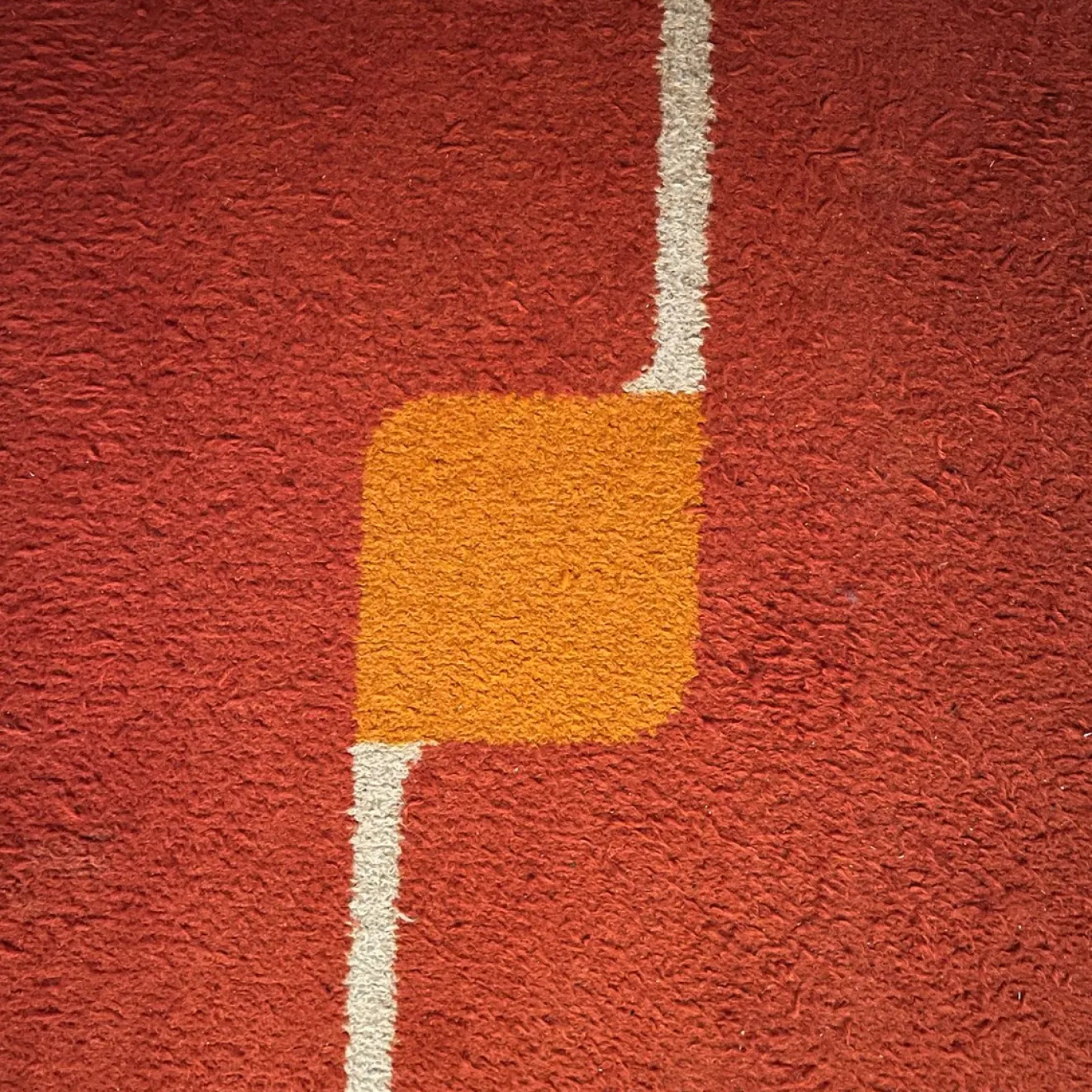 Geometrischer Teppich in Orange, 1970er