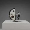 Geometrische Tischlampe aus Metall & Chrom von Esperia, Italien, 1970er