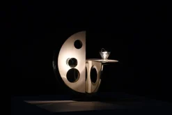 Geometrische Tischlampe aus Metall & Chrom von Esperia, Italien, 1970er