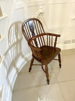 George III Childs Windsor Stuhl aus Eibenholz, 1800er
