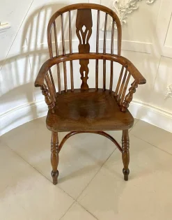 George III Childs Windsor Stuhl aus Eibenholz, 1800er