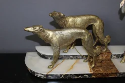 Georges Gori, Frau mit Windhunden, 1925, Faux Chryséléphantine
