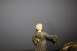 Georges Gori, Frau mit Windhunden, 1925, Faux Chryséléphantine