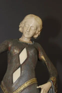 Georges Gori, Frau mit Windhunden, 1925, Faux Chryséléphantine