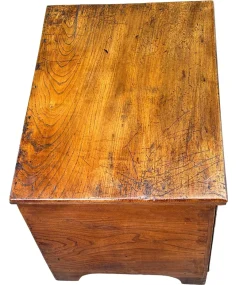 Georgianischer Nachtkästchen Hocker aus Ulmenholz, 18. Jh