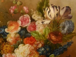 Georgischer Künstler, Stillleben mit Blumen, Ölgemälde, Gerahmt