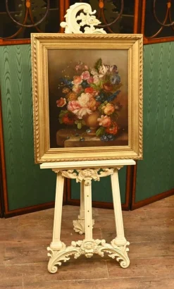 Georgischer Künstler, Stillleben mit Blumen, Ölgemälde, Gerahmt