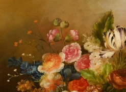 Georgischer Künstler, Stillleben mit Blumen, Ölgemälde, Gerahmt