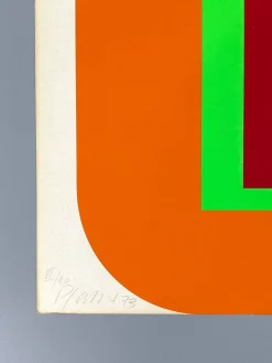 Georg Karl Pfahler, Dreifarbiger Siebdruck auf hellem Karton, 1973