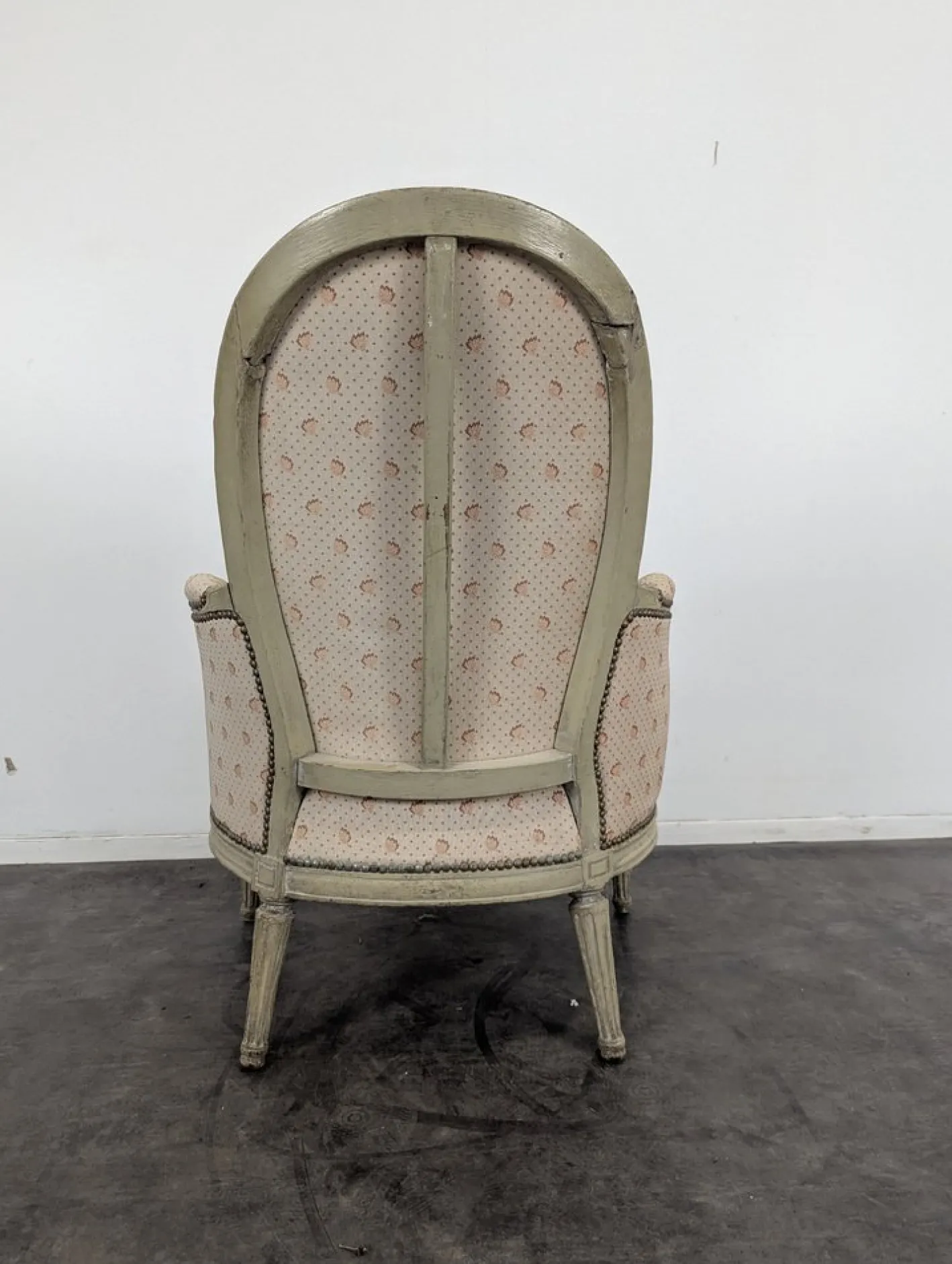 Gepolsterter Louis XVI Bergère Armlehnstuhl