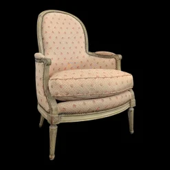 Gepolsterter Louis XVI Bergère Armlehnstuhl