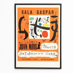 Gerahmtes Joan Miró Abstract Composition Color Poster, 1970