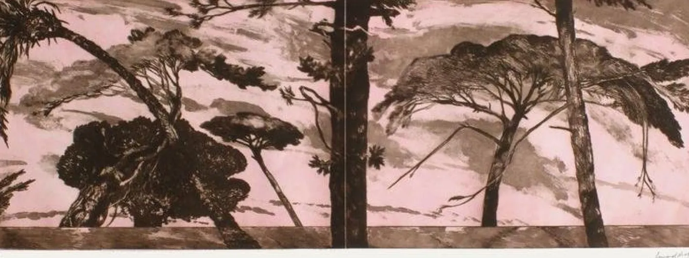 Gerardiaz, Les Pins Parasols, 1980er, Radierung