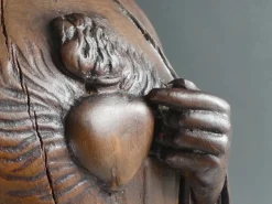 Geschnitzte Jesus Herz Jesu Statue, 1800er, Holz