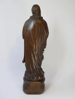 Geschnitzte Jesus Herz Jesu Statue, 1800er, Holz