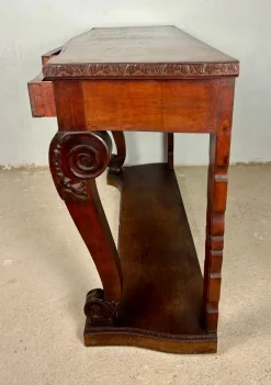 Geschnitzter spanischer Konsolentisch mit Schubladen, 1940er
