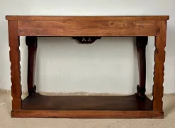 Geschnitzter spanischer Konsolentisch mit Schubladen, 1940er