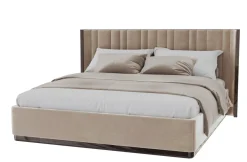 Geschwungenes italienisches Saga 125 Bett aus Samtstoff von Kabinet