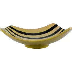 Gestreifte Tropik Schale aus glasierter Keramik von Gabriel Keramik, Schweden, 1950er