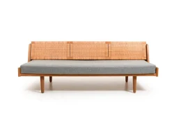 GE-258 Tagesbett aus Eiche & Rohrgeflecht von Hans J. Wegner für Getama, 1950er