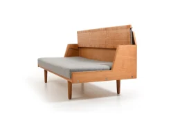 GE-258 Tagesbett aus Eiche & Rohrgeflecht von Hans J. Wegner für Getama, 1950er